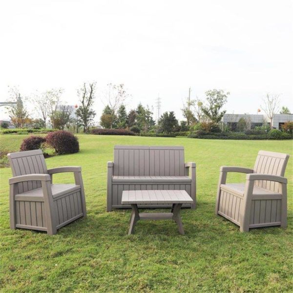 Outdoor Plastic sofa and two chairs set