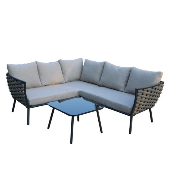 outdoor l shaped sofa grey color