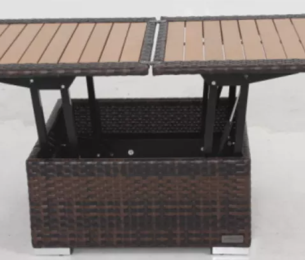 Outdoor Adjustable Height Table aluminum top